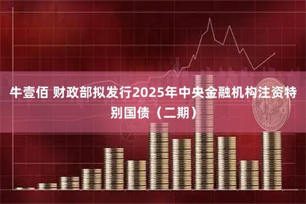 牛壹佰 财政部拟发行2025年中央金融机构注资特别国债（二期）