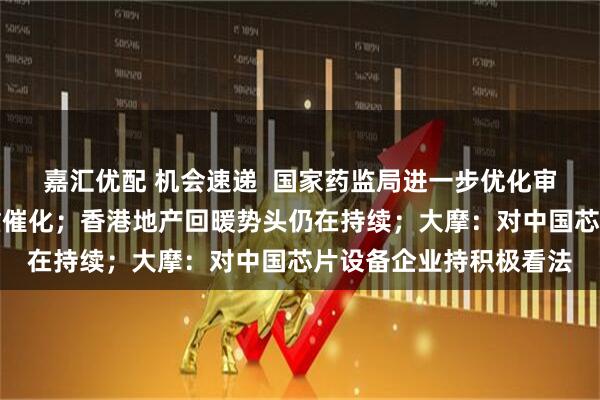 嘉汇优配 机会速递  国家药监局进一步优化审评审批，创新药迎多重催化；香港地产回暖势头仍在持续；大摩：对中国芯片设备企业持积极看法